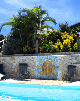 piscine au coeur du jardin creole